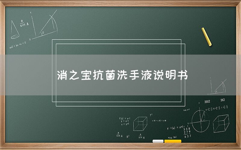 消之寶抗菌洗手液說明書